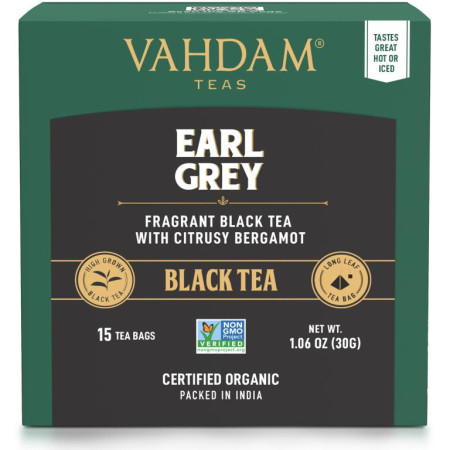 Vahdam Teas, 홍차, 얼그레이와 새콤한 베르가못, 티백 15개, 30g(1.06oz)