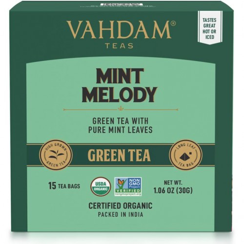 Vahdam Teas, 녹차, 민트 멜로디, 티백 15개, 30g(1.06oz)