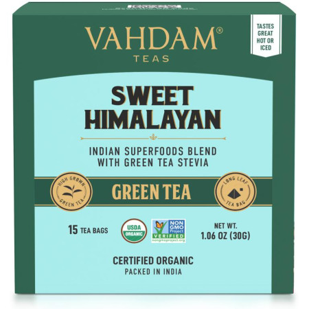 Vahdam Teas, 녹차, 스위트 히말라얀, 티백 15개입, 30g(1.06oz)