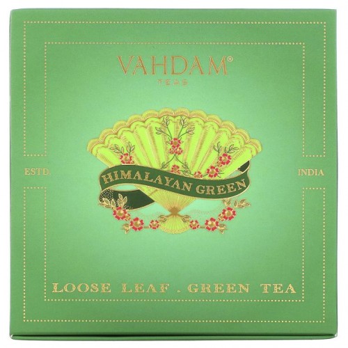 Vahdam Teas, 녹차 잎차, 히말라얀 그린 선물 세트, 캔 1개