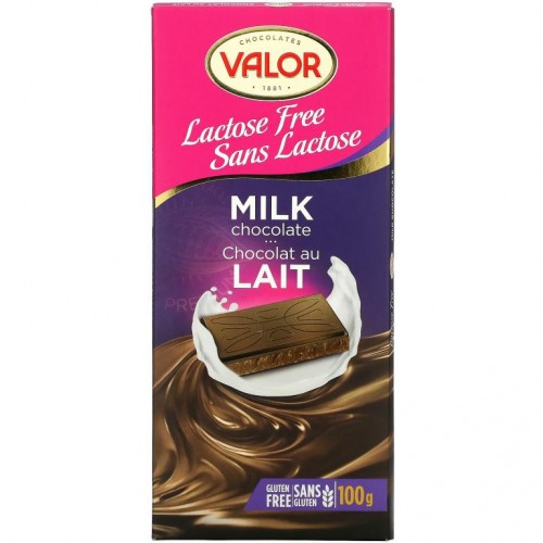 Valor, 밀크 초콜릿, 유당 무함유, 100g(3.5oz)