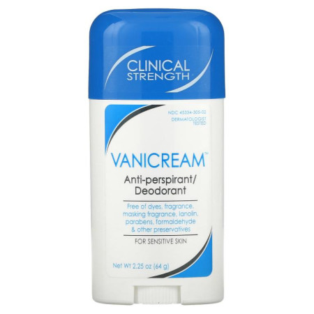 Vanicream, 땀 억제제/데오드란트, 민감성 피부용, 무향, 2.25 oz (64 g)