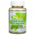 VegLife, Vital Teen 남자 아이 종합 영양제, 베지 캡슐 60정