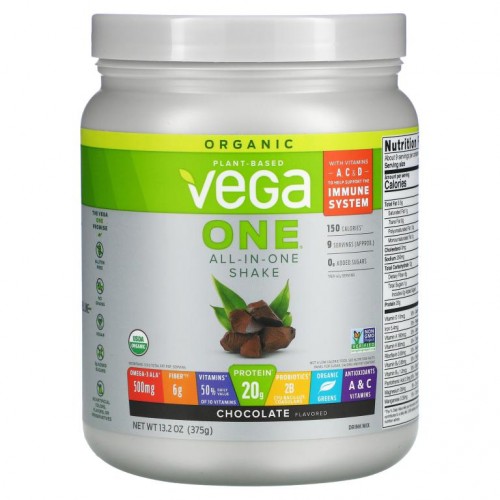 Vega, 원, 올인원 셰이크, 초콜릿, 13.2 oz (375 g)