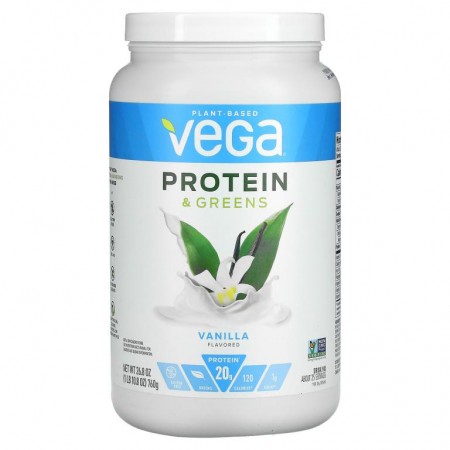 Vega, 프로틴 & 그린, 바닐라, 760g(26.8oz)