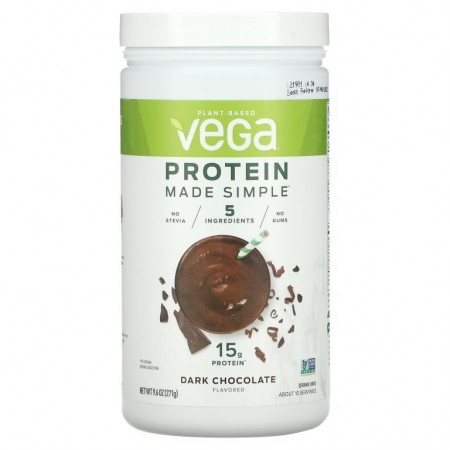 Vega, Protein Made Simple, 다크 초콜릿, 271g(9.6oz)