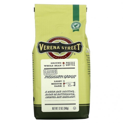 Verena Street, Mississippi Grogg, Flavored, Ground Coffee, Medium Roast, 12 oz (340 g)