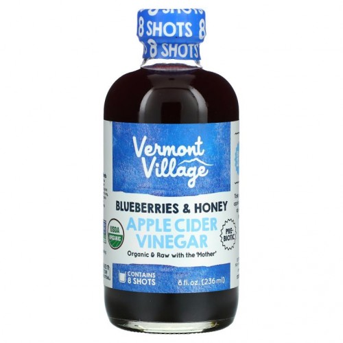 Vermont Village, Apple Cider Vinegar, Blueberries & Honey , 8 fl oz (236 ml)