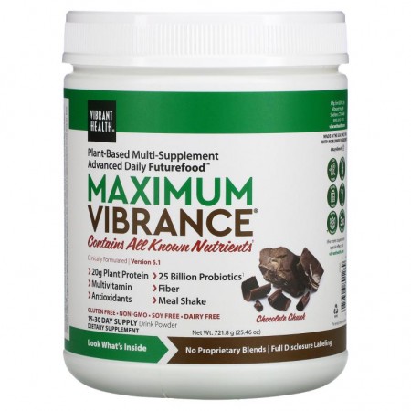 Vibrant Health, Maximum Vibrance, 버전 6.1, 초콜릿 청크, 721.8g(25.46oz)