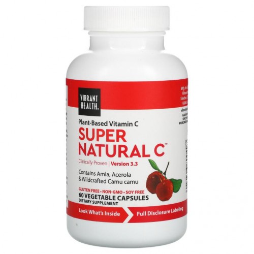 Vibrant Health, Super Natural C, 3.3버전, 베지 캡슐 60정
