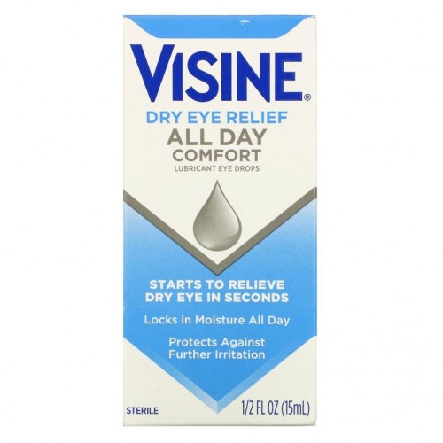 Visine, 안구 건조증 완화, 올 데이 컴포트, 윤활 점안액, 15ml(1/2fl oz)