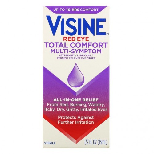 Visine, Red Eye, 토탈 컴포트 다중 증상용 점안액, 15ml(1/2fl oz)