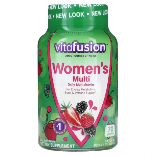 VitaFusion, 여성용 종합 비타민, 천연 베리 향미료, 구미젤리 70개