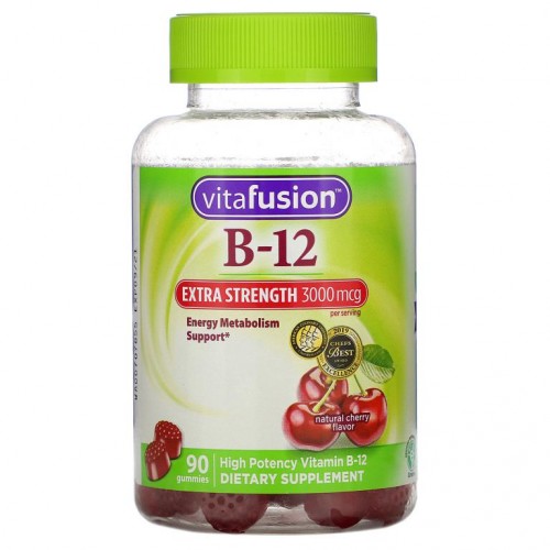 VitaFusion, 초강력 B-12, 천연 체리 향료, 1,500 mcg, 구미젤리 90개입