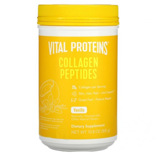 Vital Proteins, 콜라겐 펩타이드, 바닐라 & 코코넛 수액, 10.8 oz (305 g)