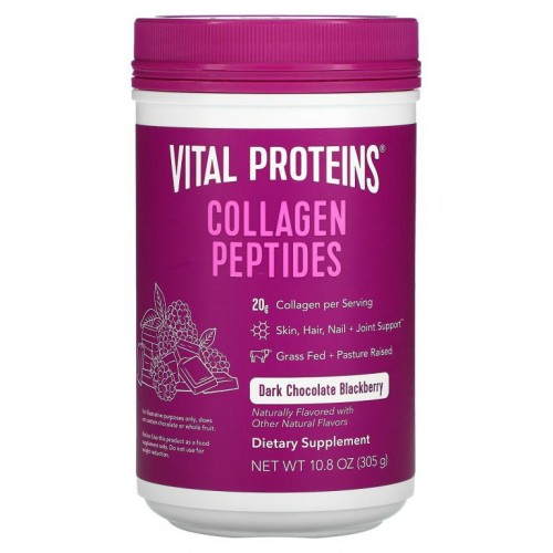 Vital Proteins, 콜라겐 펩타이드, 다크 초콜릿 블랙베리, 305g(10.8oz)