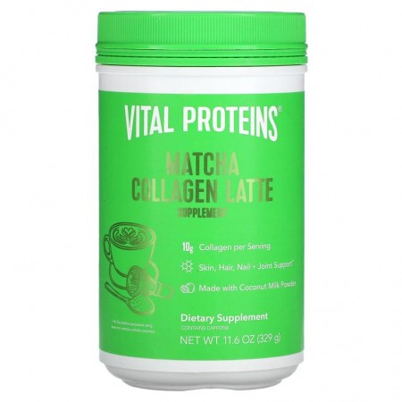 Vital Proteins, 말차 콜라겐 라떼, 무향, 329g(11.6oz)
