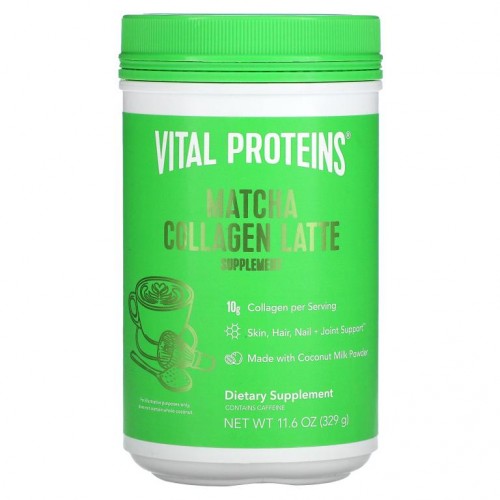 Vital Proteins, 말차 콜라겐 라떼, 무향, 329g(11.6oz)