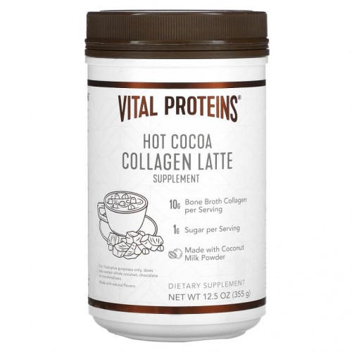 Vital Proteins, Collagen Latte, 핫 코코아, 355g (12.5 oz)