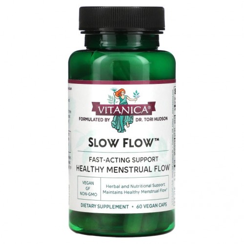 Vitanica, Slow Flow, 월경 흐름 보조제, 베지 캡슐 60정