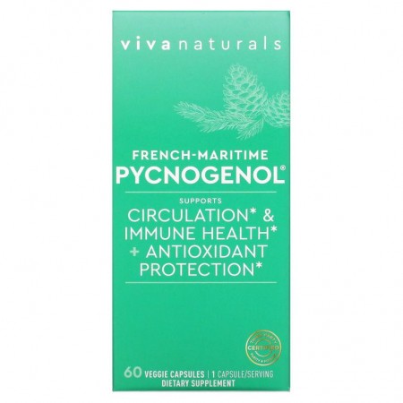Viva Naturals, French-Maritime Pycnogenol, 60 Veggie Capsules