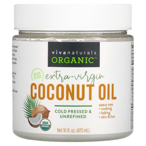 Viva Naturals, Organic Extra-Virgin Coconut Oil , 16 fl oz (473 ml)