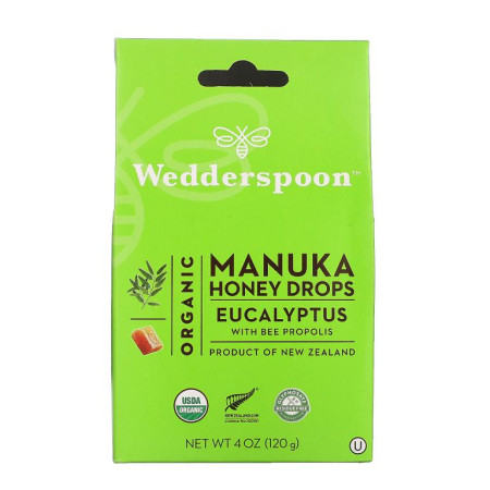 Wedderspoon, 유기농 마누카 허니 캔디, 벌 프로폴리스 함유 유칼립투스, 120g(4oz)