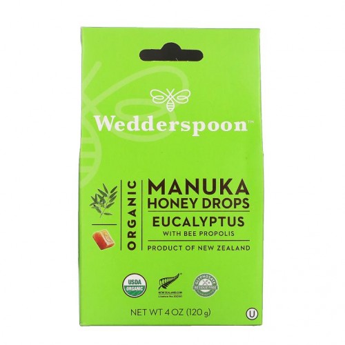 Wedderspoon, 유기농 마누카 허니 캔디, 벌 프로폴리스 함유 유칼립투스, 120g(4oz)