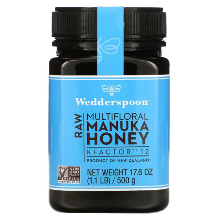 Wedderspoon, 무가공 마누카 잡화꿀, KFactor 12, 500g(1.1lbs)