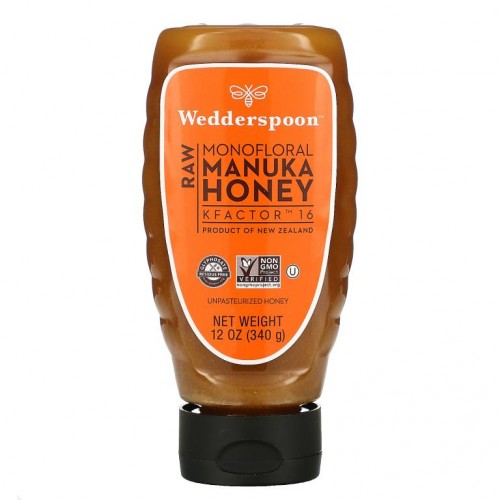 Wedderspoon, 100% 천연 마누카 꽃꿀, KFactor 16, 340g(12oz)