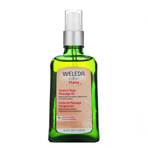 Weleda, 마마, 튼살 마사지 오일, 아몬드 추출물, 100ml(3.4fl oz)
