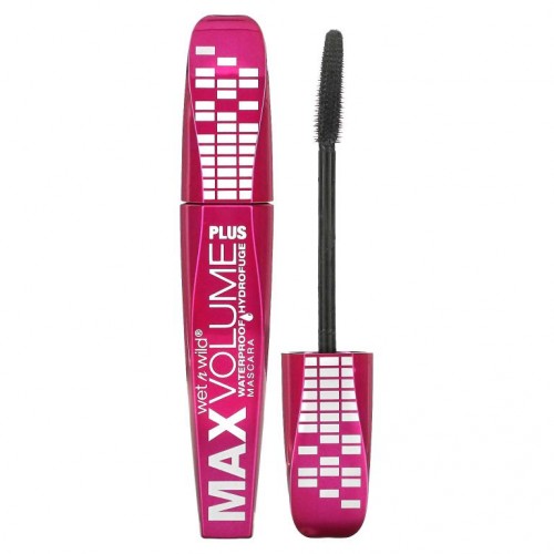 Wet n Wild, Max Volume Plus 워터프루프 마스카라, 앰프드 블랙, 0.27fl oz(8ml)