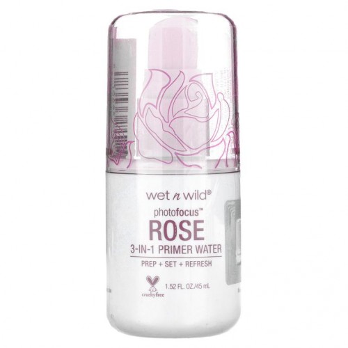 Wet n Wild, PhotoFocus 3 in 1 프라이머 워터, 로즈 어딕션, 1.52fl oz(45ml)