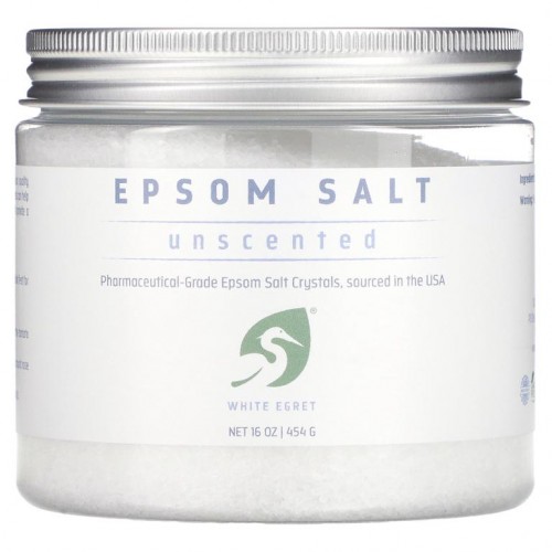 White Egret Personal Care, 엡솜 솔트, 무향, 454g(16oz)