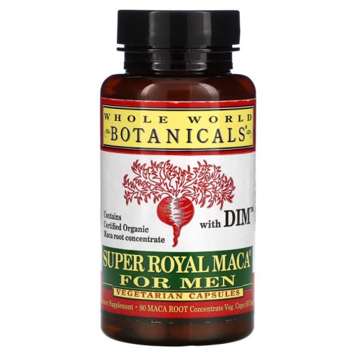 Whole World Botanicals, 남성용 수퍼 로얄 마카, 500 mg, 90 베지 캡