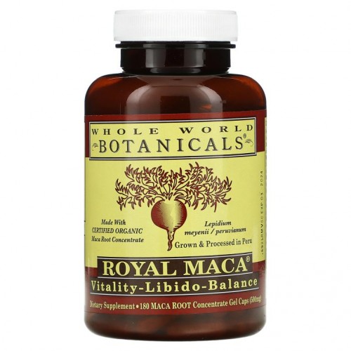 Whole World Botanicals, Royal Maca, 250mg, 젤 캡슐 180정