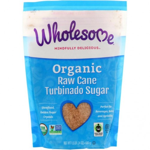 Wholesome Sweeteners, 유기농 터비나도, 사탕수수 설탕, 1.5lbs(24oz) - 680g