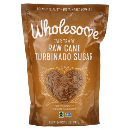 Wholesome Sweeteners, 천연 사탕수수, 터비나도 설탕, 1.5lbs(24oz) - 680g