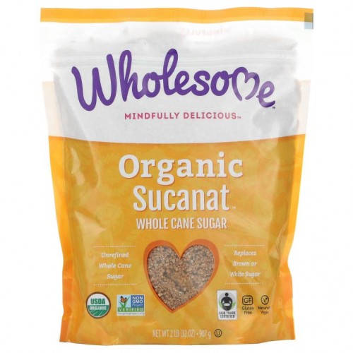 Wholesome Sweeteners, 오가닉 슈카냇, 홀 케인 슈가, 2 lb (907 g)