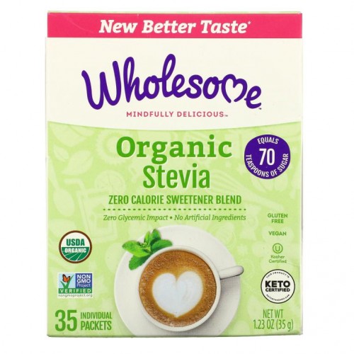Wholesome Sweeteners, Organic Stevia, Zero Calorie Sweetener Blend, 35 Individual Packets, 1.23 oz ( 35 g)