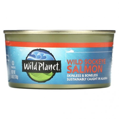 Wild Planet, 야생 홍연어, 껍질 및 뼈 제거, 170g(6oz)