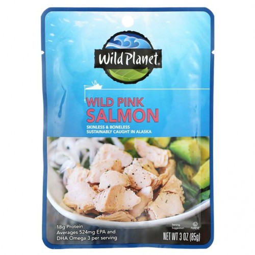 Wild Planet, 야생 홍연어, 껍질 및 뼈 제거, 85g(3oz)