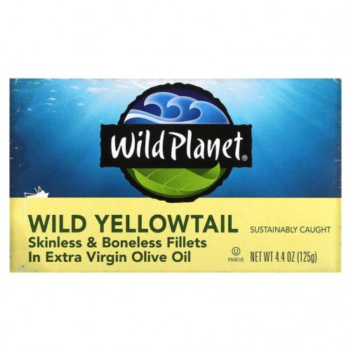 Wild Planet, 엑스트라 버진 올리브오일 함유 자연산 방어 순 살코기, 125g(4.4oz)
