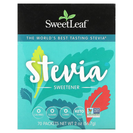Wisdom Natural, SweetLeaf, 천연 스테비아 감미료, 70팩, 2.5oz