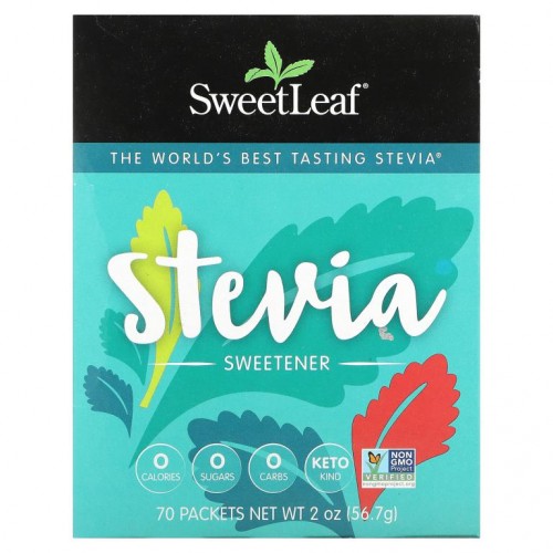 Wisdom Natural, SweetLeaf, 천연 스테비아 감미료, 70팩, 2.5oz