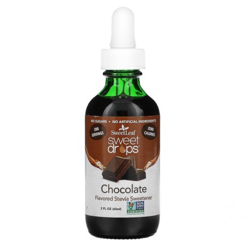 Wisdom Natural, SweetLeaf, Sweet Drops 스테비아 감미료, 초콜릿 맛, 60ml(2fl oz)