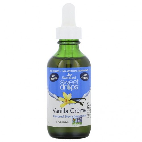 Wisdom Natural, SweetLeaf, Sweet Drops 스테비아 감미료, 바닐라 크림, 60ml(2fl oz)