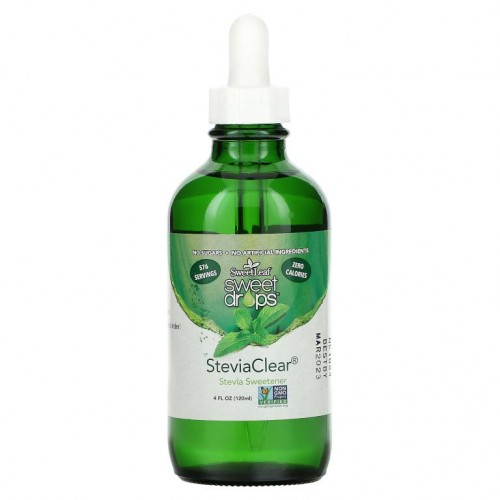 Wisdom Natural, SweetLeaf, Sweet Drops 스테비아 감미료, SteviaClear, 120ml(4fl oz)
