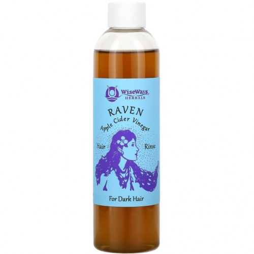 WiseWays Herbals, Raven, Apple Cider Vinegar Hair Rinse, For Dark Hair, 8 oz (236 ml)