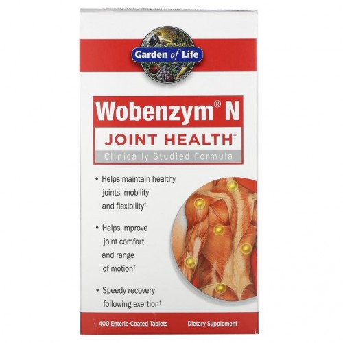 Wobenzym N, 관절 건강, 장용성 코팅 400정